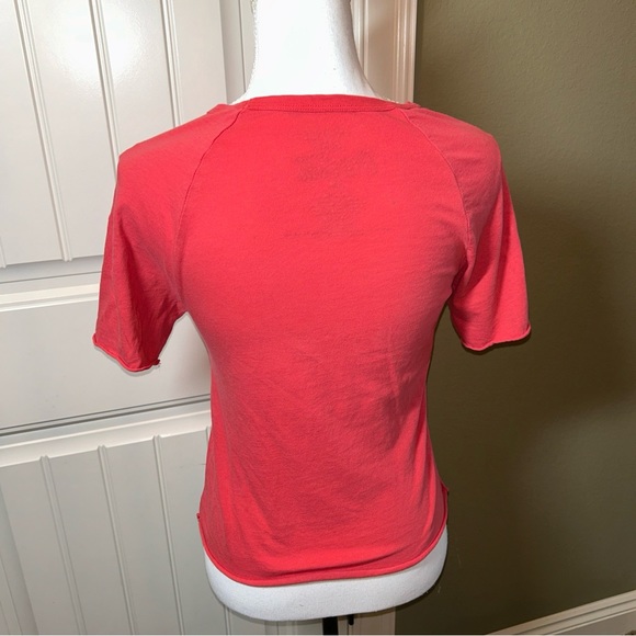 Coca Cola Classic Catch The Wave Crop Tshirt Raw Hem Sz Small Red Coke Vintage - Picture 5 of 8